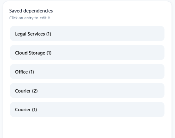 Dependency Catalog Interface